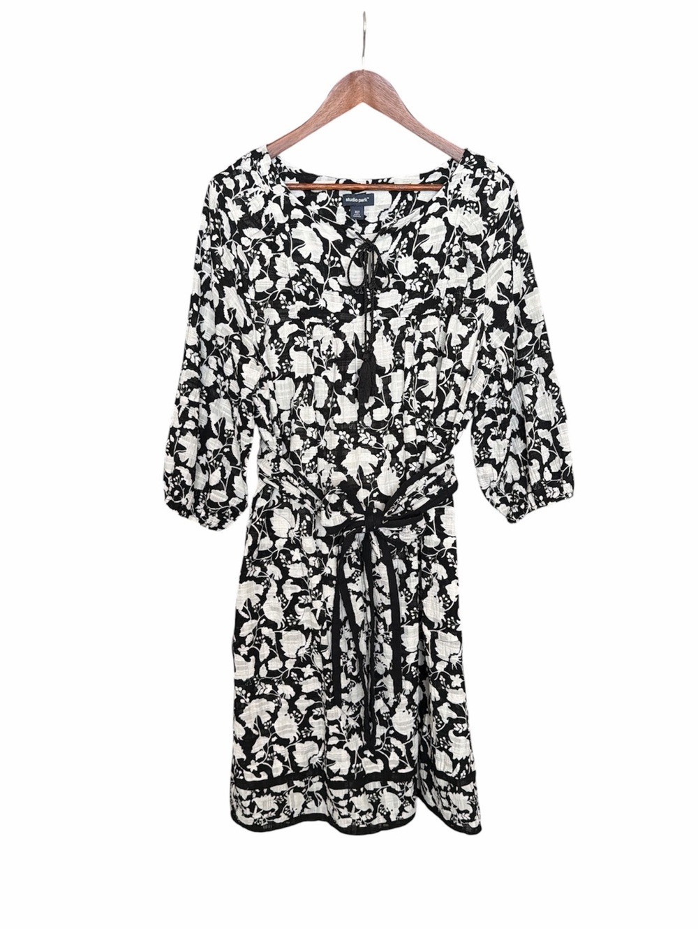 Studio Park black white‎ floral cotton dress XLT classic wedding summer event